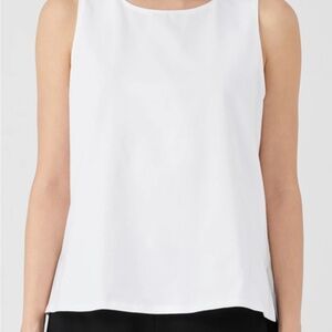 Eileen fisher women’s White stretch scoop neck jersey knit tank top size 2X